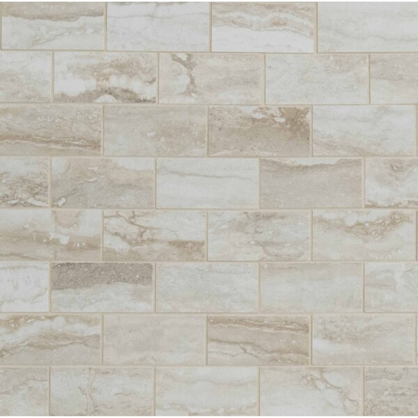 Msi Bernini Bianco 2 In. X 4 In. Matte Porcelain Mesh-Mounted Mosaic Floor & Wall Tile, 8PK ZOR-PT-0390 - main